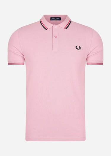 Fred Perry Polo's Twin tipped fred perry shirt - chalky pink washed red black