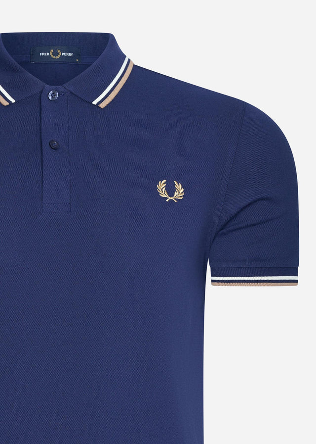 Fred Perry Polos Twin tipped fred perry shirt - navy ecru warm stone
