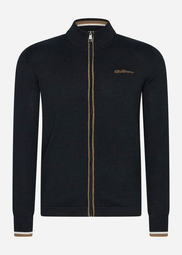 Ben Sherman Vesten Long sleeve sport zip thru - black