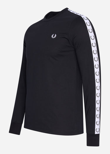 Fred Perry Longsleeve Tees Taped long sleeve t-shirt - black