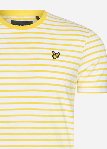 Lyle & Scott T-shirts Breton stripe t-shirt - sunshine yellow white