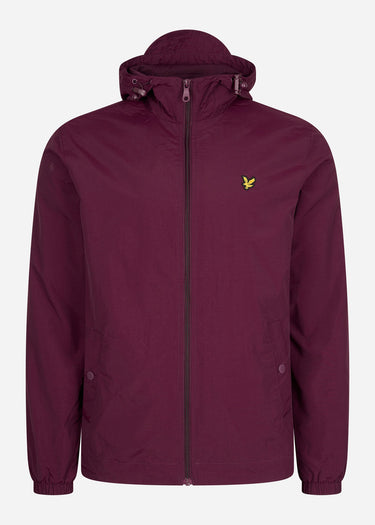 Lyle & Scott Jassen Zip through hooded jacket - burgundy