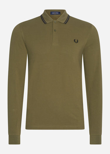 Fred Perry Longsleeve Polo's LS twin tipped shirt - uniform green black