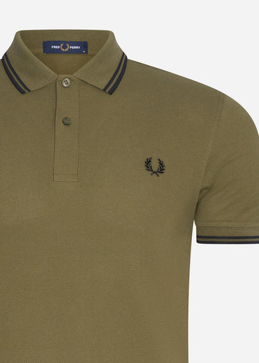 Fred Perry Polo's Twin tipped fred perry shirt - uniform green black