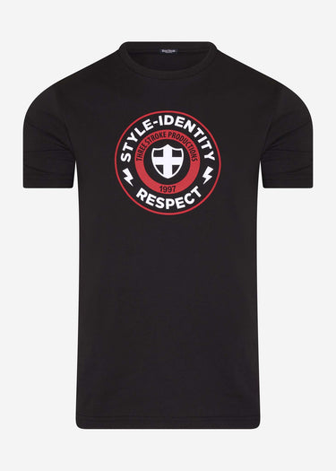 Three Stroke T-shirts Style idenity respect tee - black