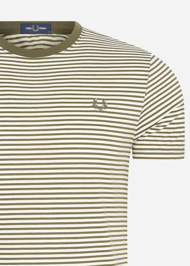 Fred Perry T-shirts Two colour stripe t-shirt - military green