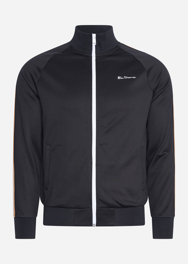 Ben Sherman Cardigans House taped track top - black