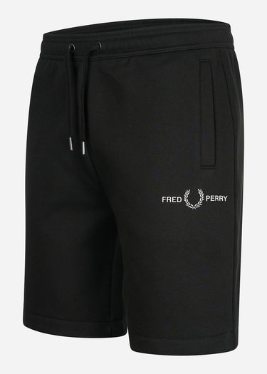 Fred Perry Korte Broeken Embroidered sweat short - black
