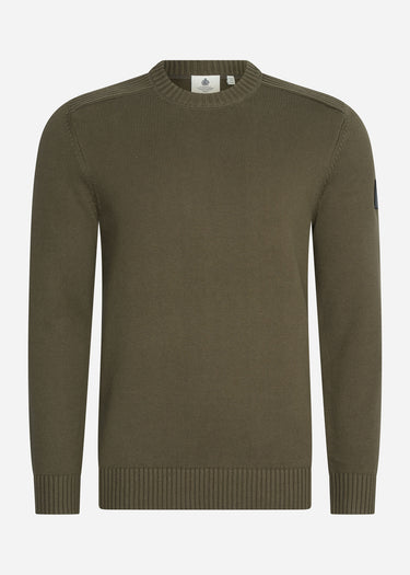 Lyle & Scott Truien Shoulder detail crew neck knit jumper - olive
