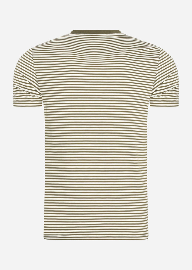 Fred Perry T-shirts Two colour stripe t-shirt - military green