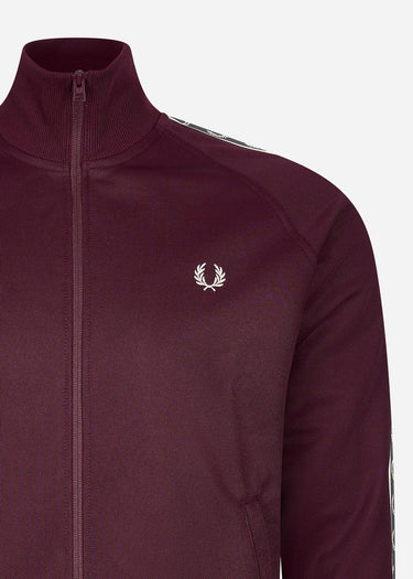 Fred Perry Vesten Seasonal taped track jacket - oxblood gunmetal