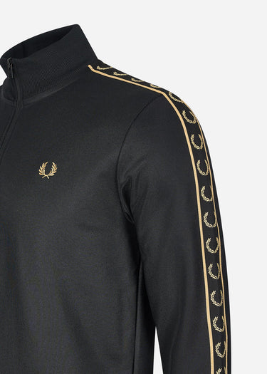 Fred Perry Truien Taped half zip track top - black gold