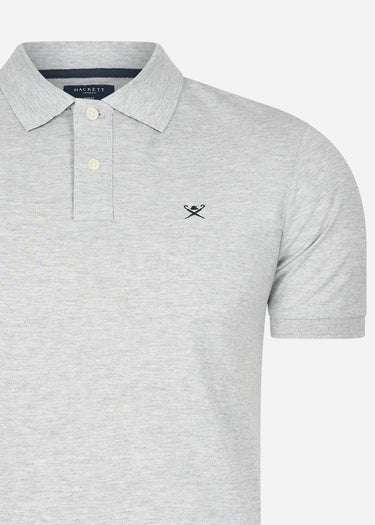 Hackett London Polo's Cotton pique polo shirt - light grey marl