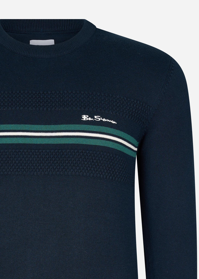 Ben Sherman Sweaters Chest stripe crew - dark navy