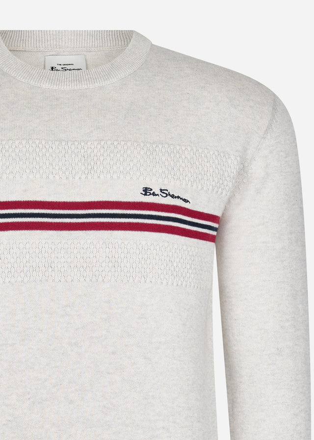 Ben Sherman Sweaters Chest stripe crew - ivory
