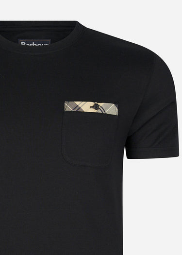Barbour T-shirts Durness pocket tee - black