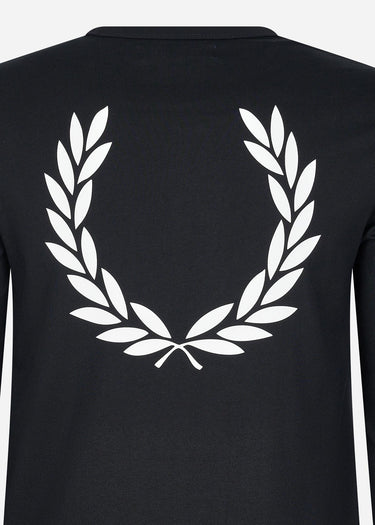 Fred Perry Longsleeve Tees Graphic branding ls t-shirt - black
