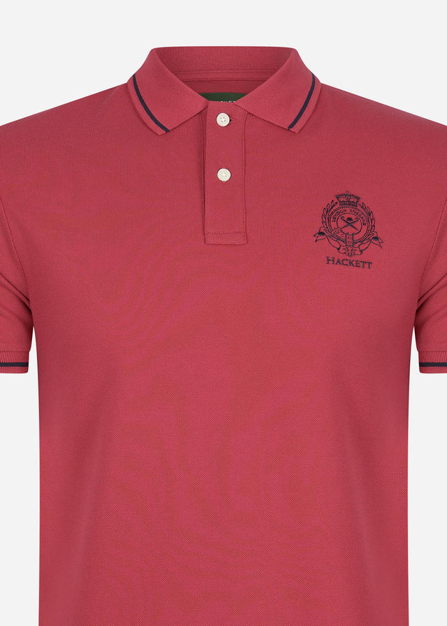 Hackett London Polos Heritage logo polo - claret