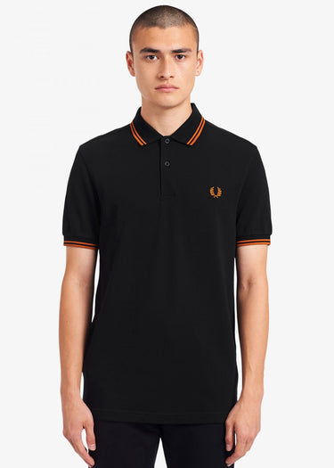 Fred Perry Polo's Twin tipped polo - black rust