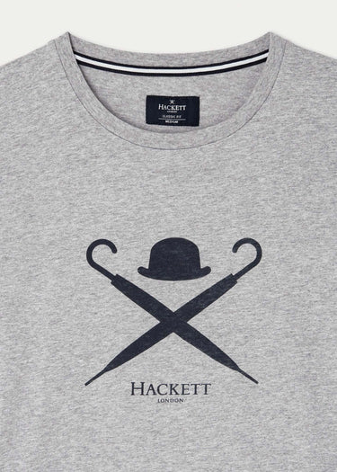 Hackett London T-shirts Large logo t-shirt - light grey marl
