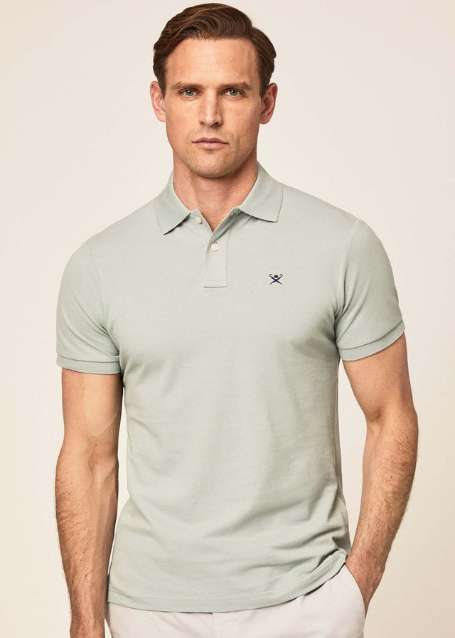 Hackett London Polos Cotton pique polo shirt - duck egg