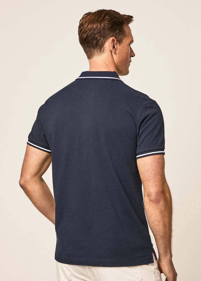 Hackett London Polos Heritage logo polo - navy blazer