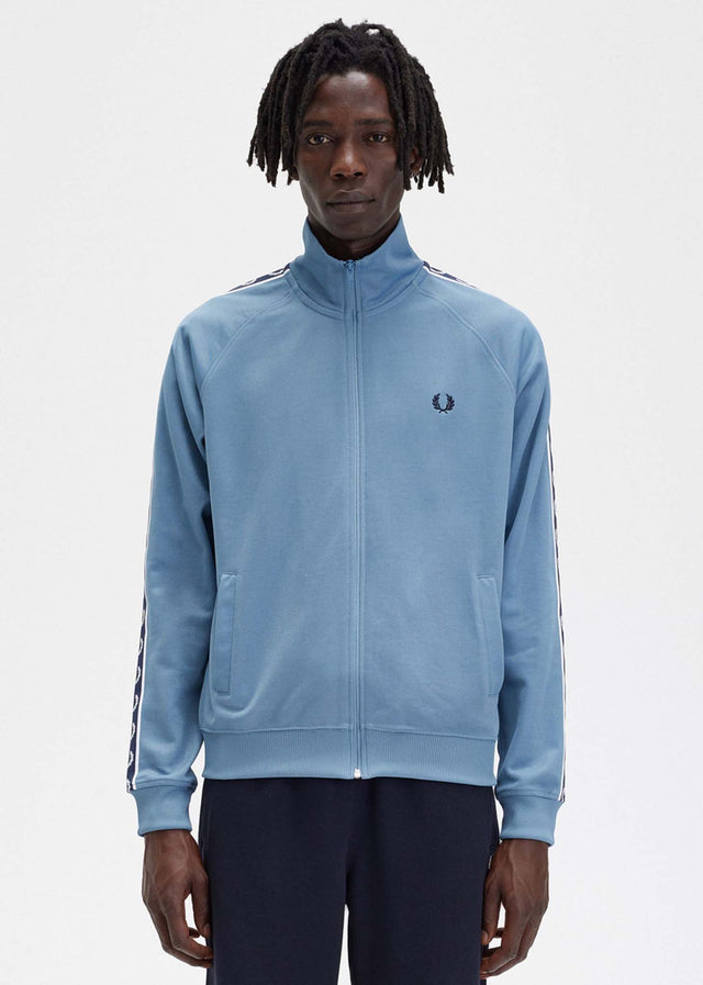 Fred Perry Cardigans Contrast tape track jacket - ash blue navy