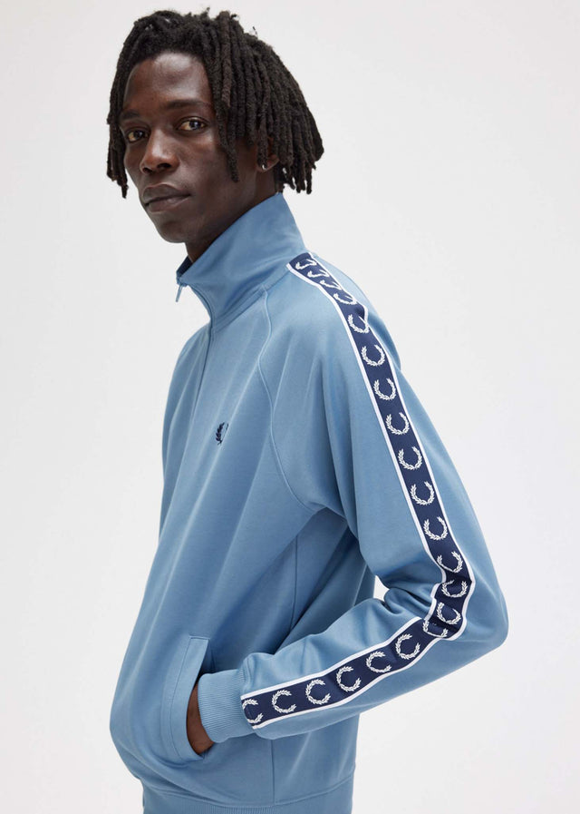 Fred Perry Cardigans Contrast tape track jacket - ash blue navy