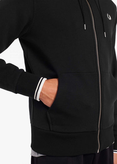 Fred Perry Vesten Hooded aw zip through sweatshirt - black