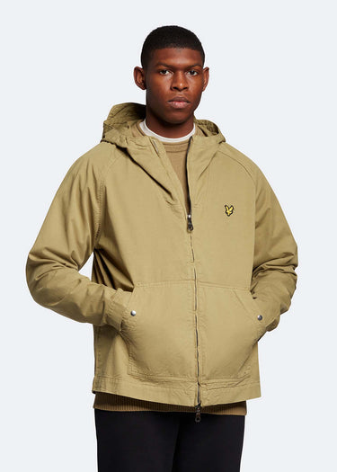 Lyle & Scott Jassen Garment dyed zip through jacket - seaweed