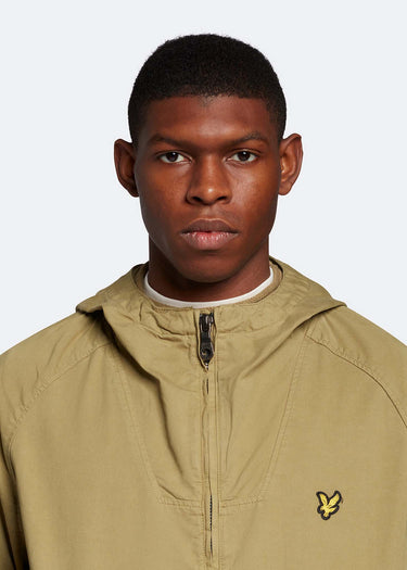 Lyle & Scott Jassen Garment dyed zip through jacket - seaweed