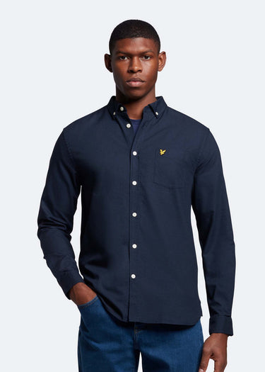 Lyle & Scott Overhemden Light weight oxford shirt - dark navy