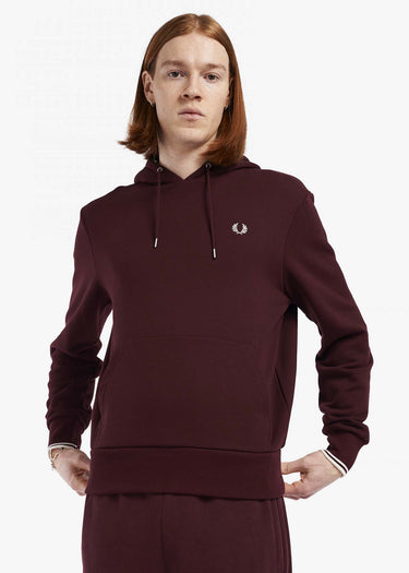 Fred Perry Hoodies Tipped hooded sweatshirt - oxblood