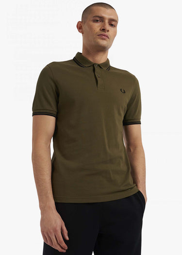 Fred Perry Polo's Twin tipped fred perry shirt - uniform green black