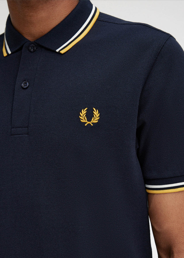 Fred Perry Polos Twin tipped fred perry shirt - navy ecru golden hour