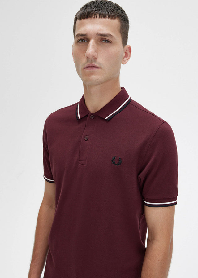 Fred Perry Polos Twin tipped fred perry shirt - oxblood ecru black