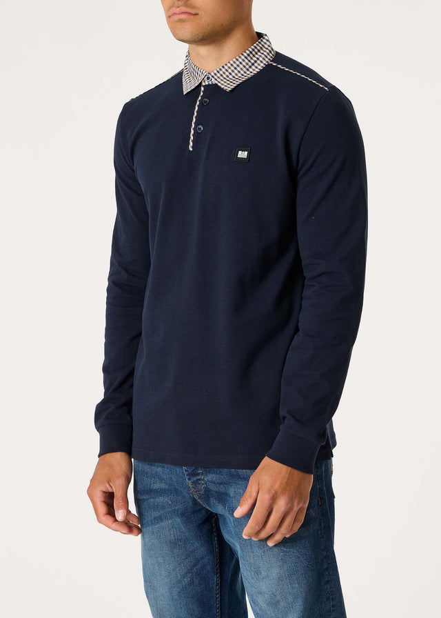 Weekend Offender Long Sleeve Polos Tavarez - navy