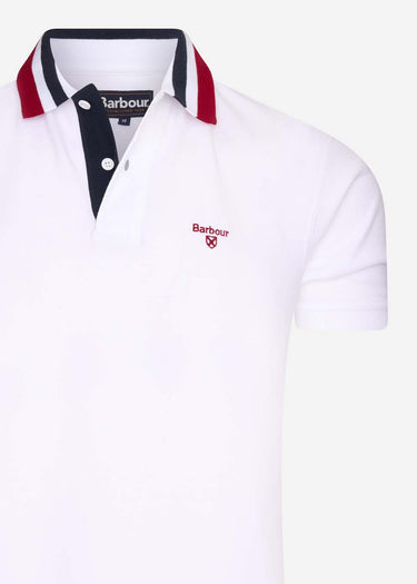 Barbour Polo's Hawkeswater tipped polo - white red blue
