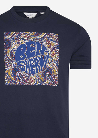 Ben Sherman T-shirts Paisley logo tee - dark navy