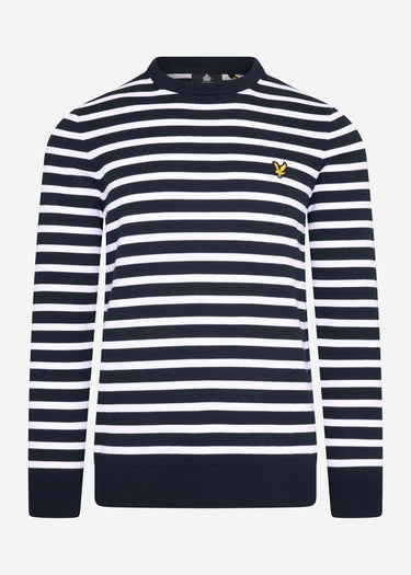 Lyle & Scott Truien Breton stripe jumper - dark navy