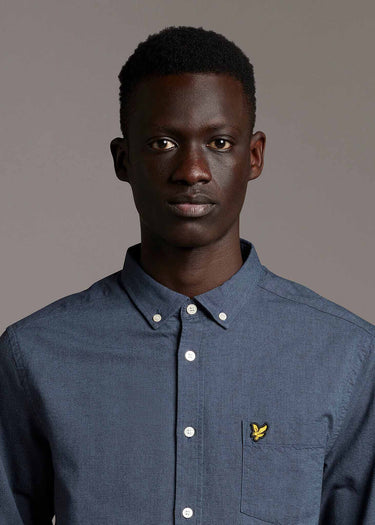 Lyle & Scott Overhemden Oxford shirt - slate blue