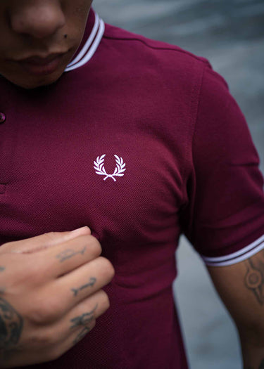 Fred Perry Polo's Twin tipped fred perry shirt - port