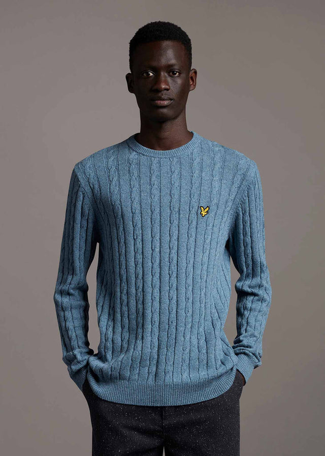 Lyle & Scott Sweaters Cable jumper - slate blue marl
