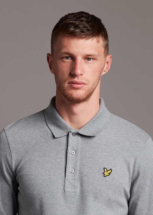 Lyle & Scott Long Sleeve Polos LS polo shirt - mid grey marl