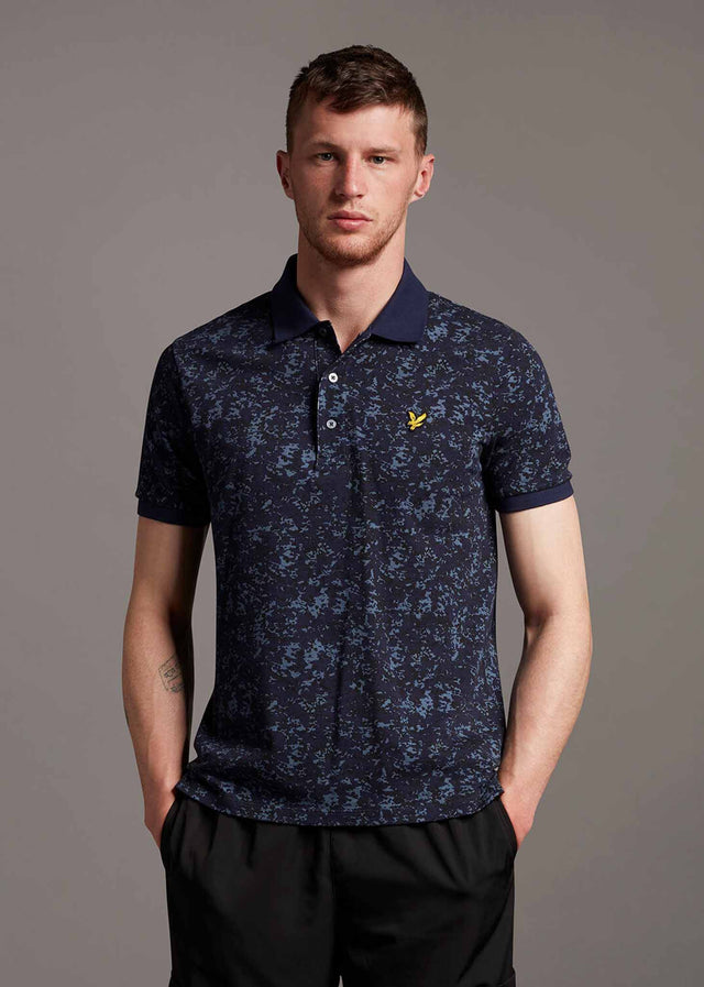 Lyle & Scott Polos Earth camo polo shirt - dark navy