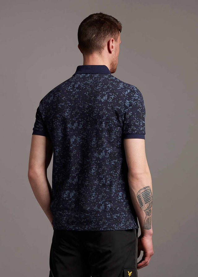 Lyle & Scott Polos Earth camo polo shirt - dark navy