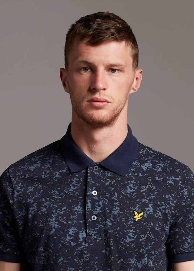 Lyle & Scott Polos Earth camo polo shirt - dark navy