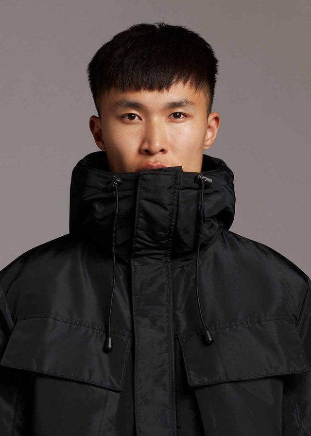 Lyle & Scott Jackets Longline dual pocket parka - jet black