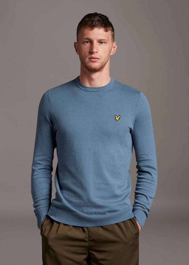Lyle & Scott Sweaters Cotton merino crew jumper - slate blue