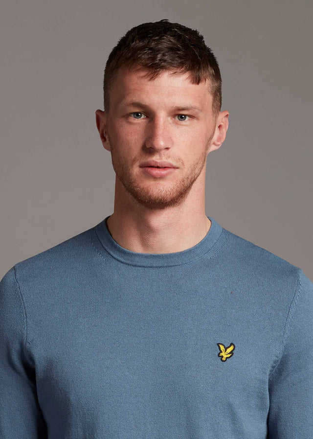 Lyle & Scott Sweaters Cotton merino crew jumper - slate blue